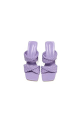 Lavender High Heels Woven Chunky Sandals