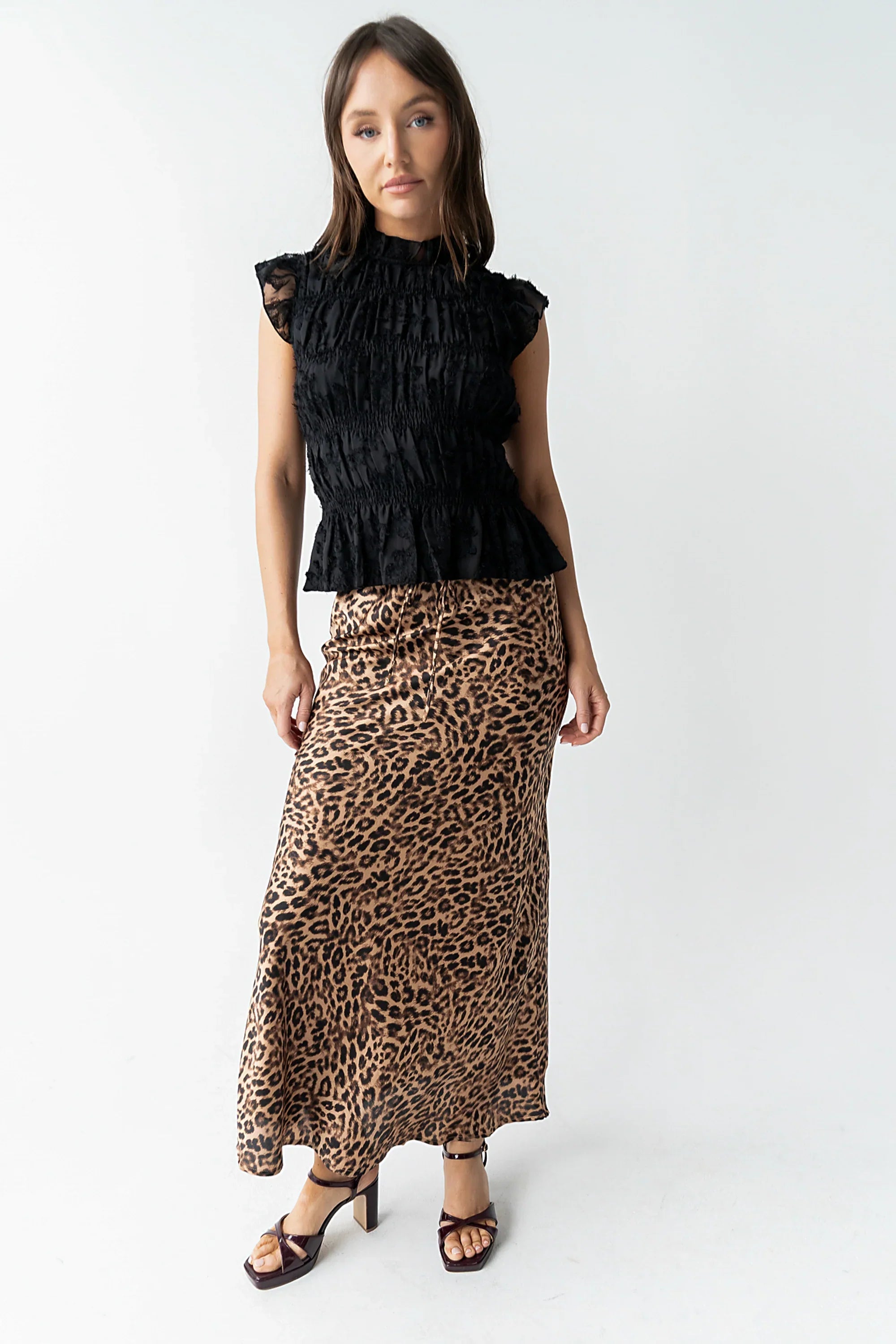 Rodney Smocked Blouse in Black