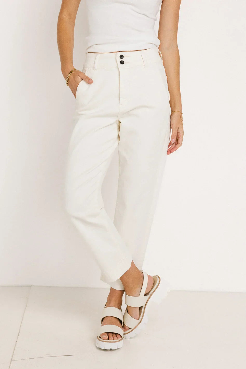 Bella Straight Leg Jeans in Cream FINAL SALE