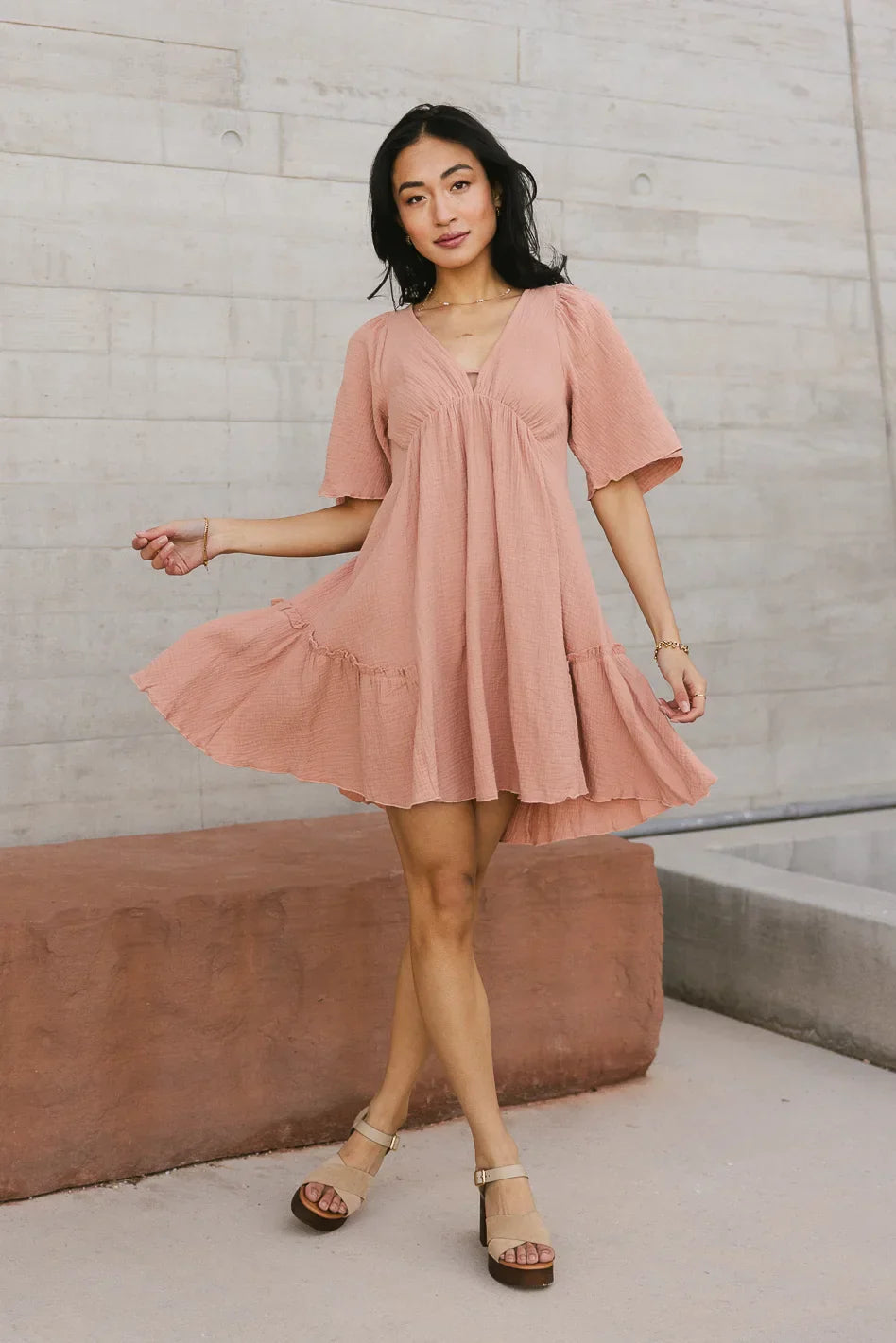 Slow It Down Mini Dress in Terracotta FINAL SALE