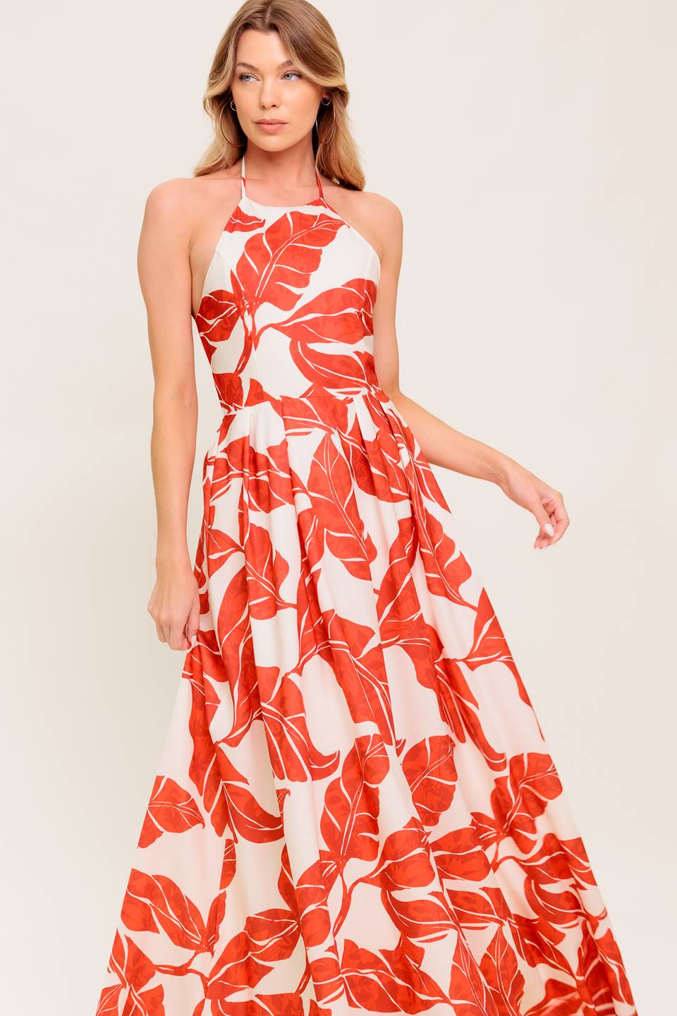 MARLEY MAXI DRESS TROPICAL HALTER MAXI