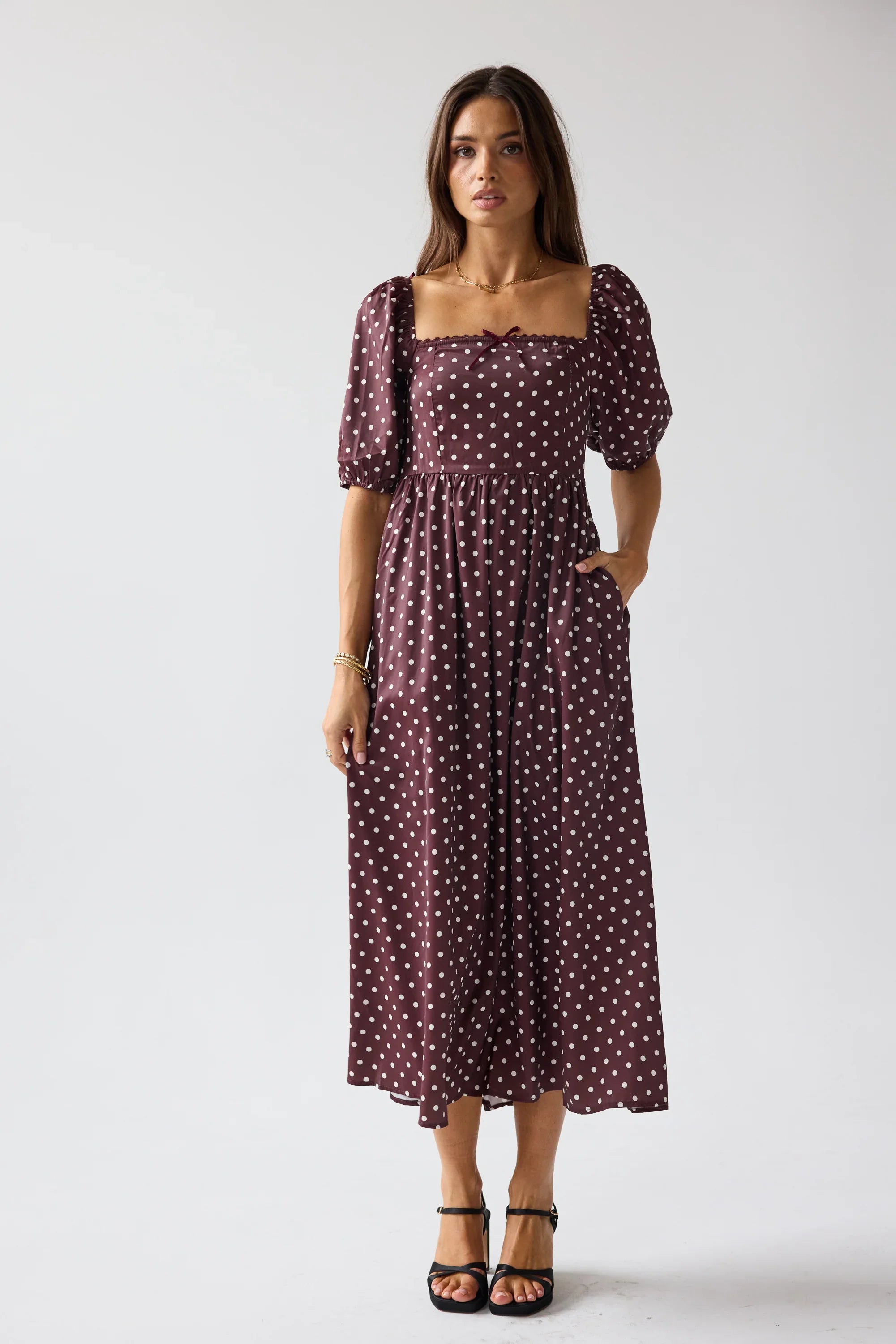Jersey Polka Dot Midi Dress FINAL SALE