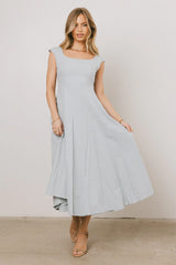 Colin Midi Dress in Slate Blue