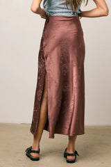 Ellie Floral Maxi Skirt in Brown FINAL SALE