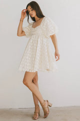 Elodie Floral Babydoll Dress in Cream FINAL SALE